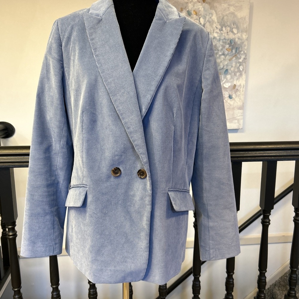 Talbots‎ Blue Corduroy Lined Blazer Size 16 NWOT ($149)